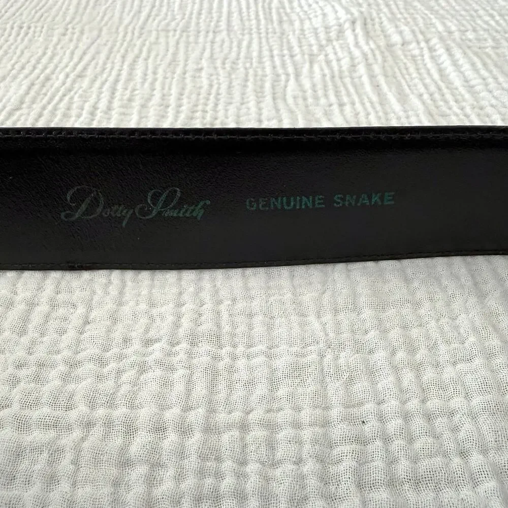 Dotty Smith Belt Size 28 - 32 Genuine Snake Belt Large Zebra Head Buckle - Picture 3 of 12